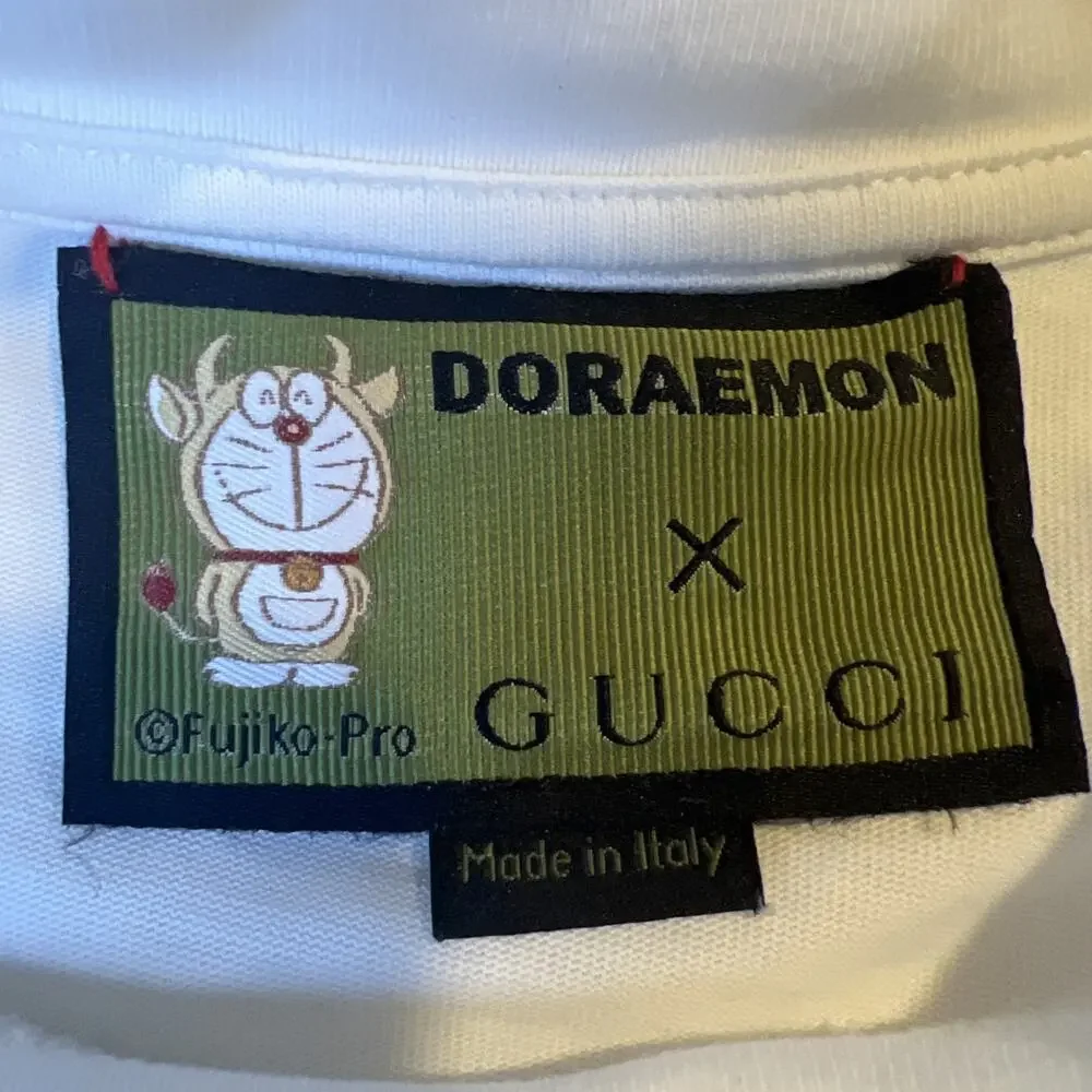 Doraemon x Gucci oversize T-shirt Men's Sz Xsmall White Short Sleeve